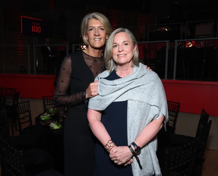 Ford, left, with her wife, Jill Schurtz, in 2024. Cindy Ord/Getty Images for Time