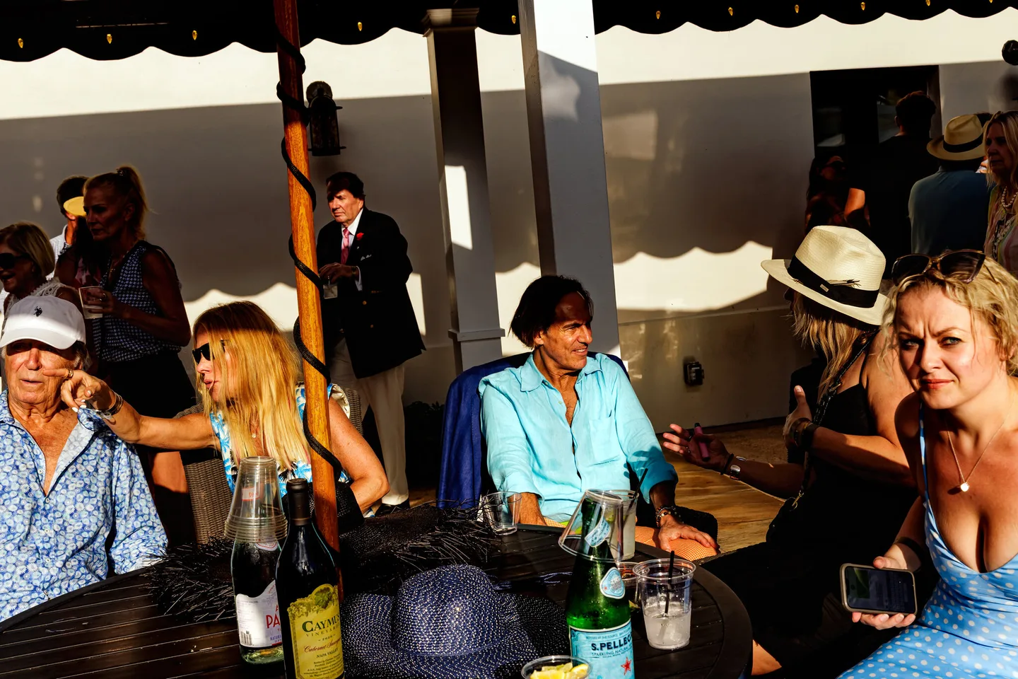 Attendees mingle during a party at the U.S. Open Polo Championship final.